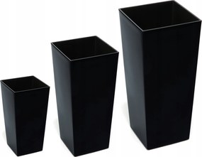 Virágtartó szett magas betéttel 46 57 68 cm Fekete