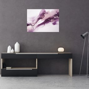 Üveg kép - Lila folyadék művészet (70x50 cm)