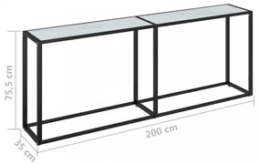 fehér márványszínű edzett üveg tálalóasztal 200 x 35 x 75,5 cm