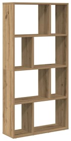 kézműves tölgy színű szerelt fa könyvespolc 60 x 20 x 120 cm