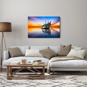 Kép - Napkelte egy hajóroncs felett (90x60 cm)
