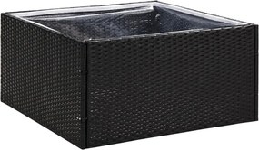 vidaXL fekete polyrattan kerti ültetőláda 80 x 80 x 40 cm