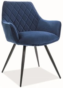 Linea Velvet étkezőszék, kék / fekete