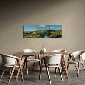 Kép - Tó az erdőben (órával) (90x30 cm)