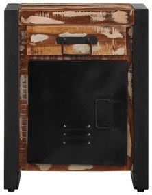 Éjjeli szekrény Többszínű 40x30x50 cm Tömör fa újrahasznosított