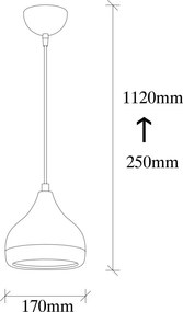 Yıldo 6868 fehér fém függőlámpa, Ø17 cm