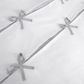 Milo Bow fehér-szürke ágyneműhuzat, 135 x 200 cm - Catherine Lansfield