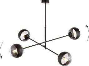 Emibig modern függeszték linear fekete átlátszó emi1168/4
