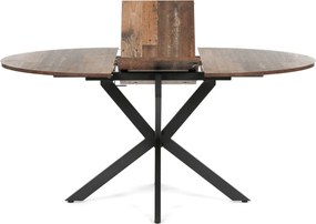 Jídelní stůl rozkládací 120-160x120 cm, melamin, old wood, DT-I1120 OLW2