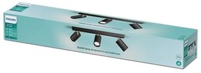 Philips - Fürdőszobai spotlámpa IDRIS 3xGU10/5W/230V IP44 fekete
