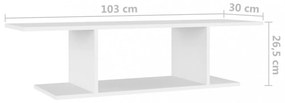 fehér falra szerelhető TV-szekrény 103 x 30 x 26,5 cm