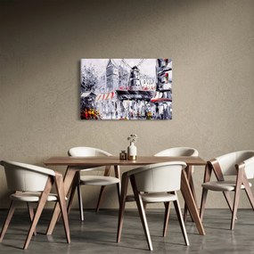 Kép - utca Párizsban, olajfestmény (90x60 cm)