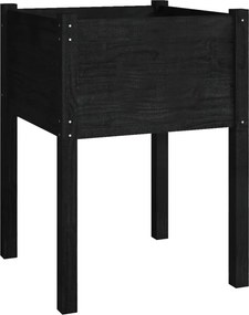 vidaXL fekete tömör fenyőfa kerti virágtartó 50 x 50 x 70 cm