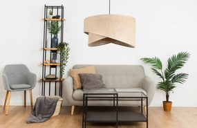 Bézs függőlámpa juta anyagból | Glimex Abazur Juta tulipán GA0177 1xE27