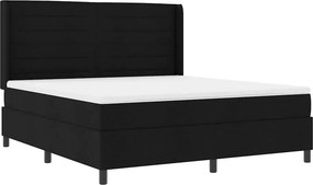 vidaXL LED Box Spring Ágy matracmal Fekete 180 x 200 cm szövet
