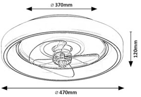 Rabalux 71009 - LED Dimmelhető mennyezeti ventilátor HORACIO LED/67W/230V + távirányító