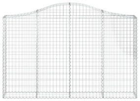 íves horganyzott vas gabion kosár 200x30x120/140 cm
