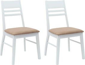 vidaXL Étkező Székek 2 pcs Fehér 43 x 54 x 89 cm Tömör Gumi Fa