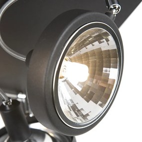 Design spotlámpa fekete 4-lámpás állítható - Nox