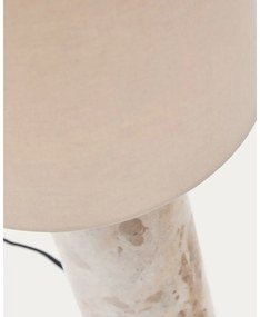 Bézs márvány asztali lámpa textil búrával (magasság 54 cm) Raze – Kave Home