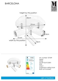 Markslöjd 107349 - Spotlámpa BARCELONA 3xGU10/12W/230V