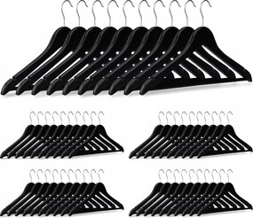 50x Előszobai Ruhaakasztó Fekete Fa Akasztó Relaxdays