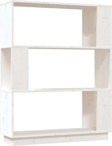 vidaXL fehér tömör fenyőfa könyvszekrény/térelválasztó 80x25x101 cm