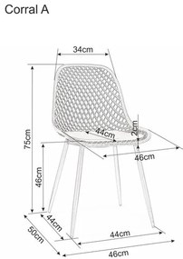 Fekete műanyag szék CORRAL A