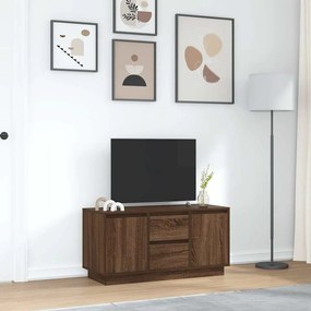 barna tölgyszínű TV-szekrény LED-lámpákkal 100x41x50 cm