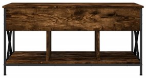 füstös tölgy szerelt fa és fém dohányzóasztal 100 x 55 x 50 cm