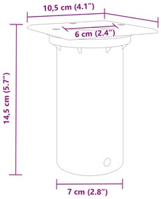 fekete négyzet öntött alumínium kültéri talajlámpa 10,5x10,5 cm