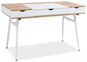 Íróasztal felnyitható rekeszekkel - barna/fehér