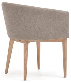 Bézs kárpitozott karfás étkezőfotel Harlan – Kave Home