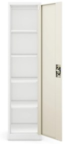 Fém iratszekrény ALEX, 450 x 1850 x 400 mm, Eco Design: fehér/ sonoma tölgy