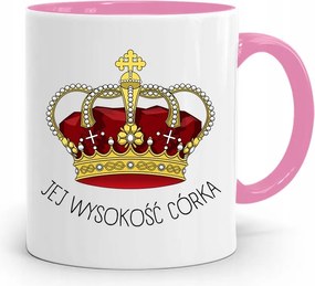 Rózsaszín Bögre Ajándék Lányának Magasság Lánya fényképes nyomattal