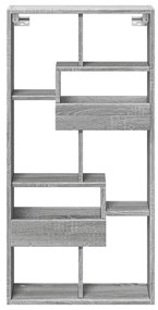 szürke sonoma színű szerelt fa faliszekrény 50 x 15 x 100 cm