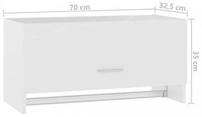 fehér szerelt fa ruhásszekrény 70 x 32,5 x 35 cm