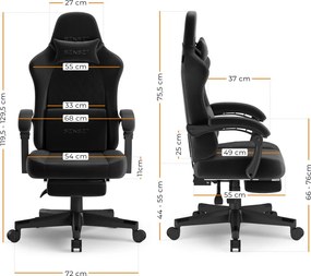 Gamer szék SENSE7 DEVON fekete