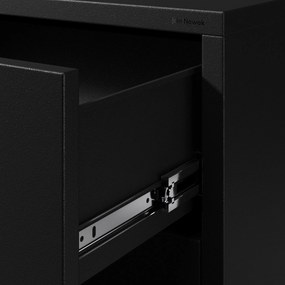 Fekete fém komód fiókokkal és lábakkal – CARLA Modern 800 x 1015 x 400 mm