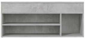betonszürke szerelt fa cipőtároló pad 105 x 30 x 45 cm