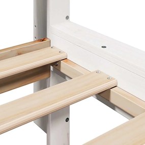 fehér tömör fenyőfa könyvespolcos ágy matrac nélkül 200x200 cm