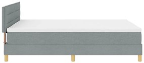 vidaXL Box Spring Ágy Matraccal &amp; LED Világosszürke 140x190 cm Szövet
