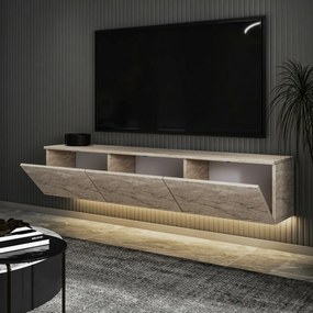 Neon Illuminated Travertine TV-asztal