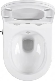 Erga Lily, fali WC-csésze bidé funkcióval + WC-ülőke, fényes fehér, ERG-V03-LILY-RIM-BID-WH