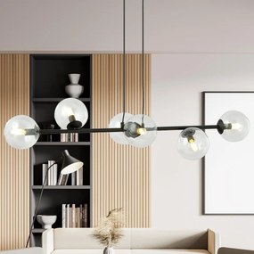 Emibig modern függeszték rossi fekete átlátszó emi874/6