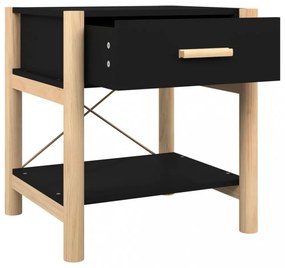 2 db fekete szerelt fa ágy melletti asztal 42 x 38 x 45 cm