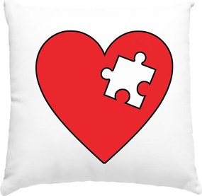 Párna Szett Pároknak Ajándék Valentin napra Szív Fehér