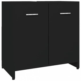 fekete szerelt fa fürdőszobaszekrény 60 x 33 x 61 cm