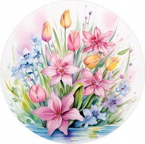 Kerámia poháralátétek x4 Húsvéti dekoráció Virágok