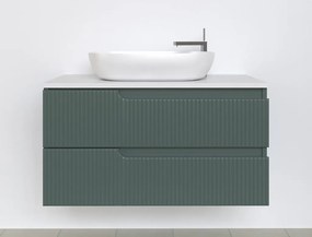 Piramida EURIDIKA fali fürdőszobabútor - mosdópult mosdó nélkül -2 fiókos - PINO ZÖLD - 100 x 48 x 53 cm